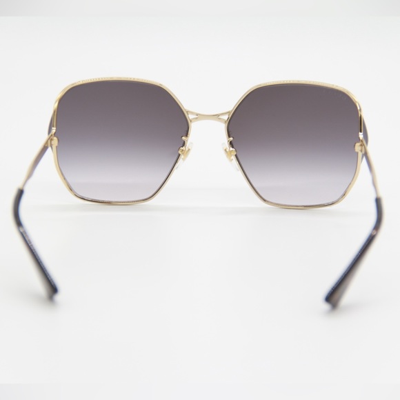 NEW GUCCI GOLD GREY SUNGLASSES GG0818SA 001 ROUND GUCCI EYEWEAR - Picture 10 of 14
